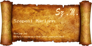 Szepesi Mariann névjegykártya